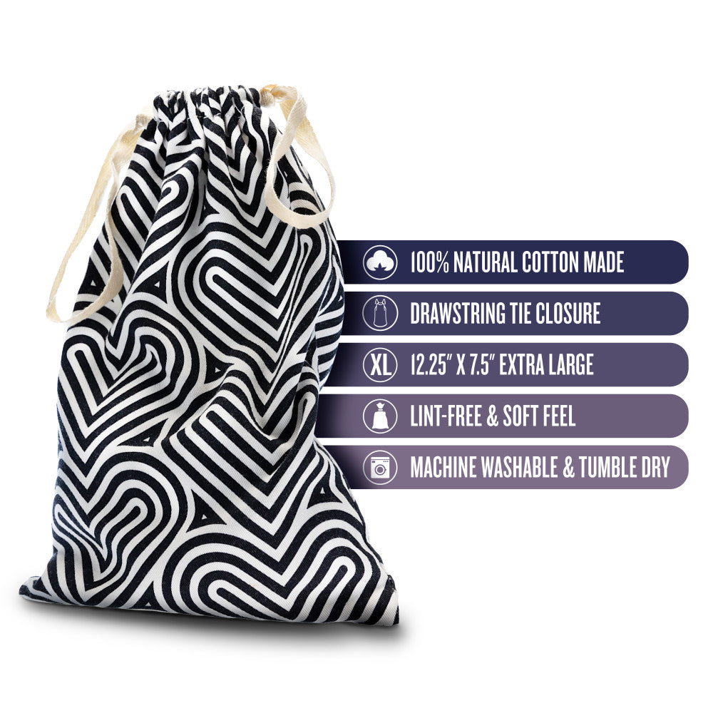 The Collection Embrace Sex Toy Storage Bag - Zebra Heart