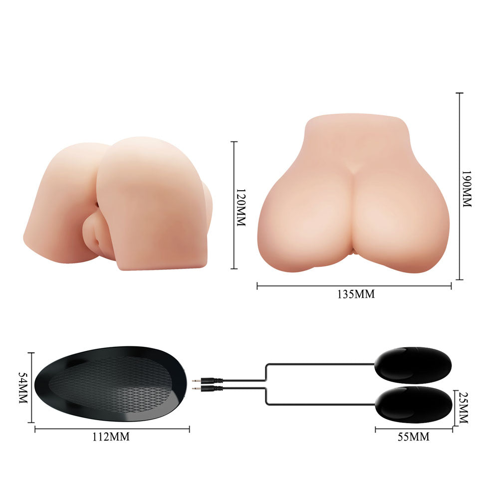CRAZY BULL Vibrating Doggy Style Torso Fuck Toy - 2 Holes