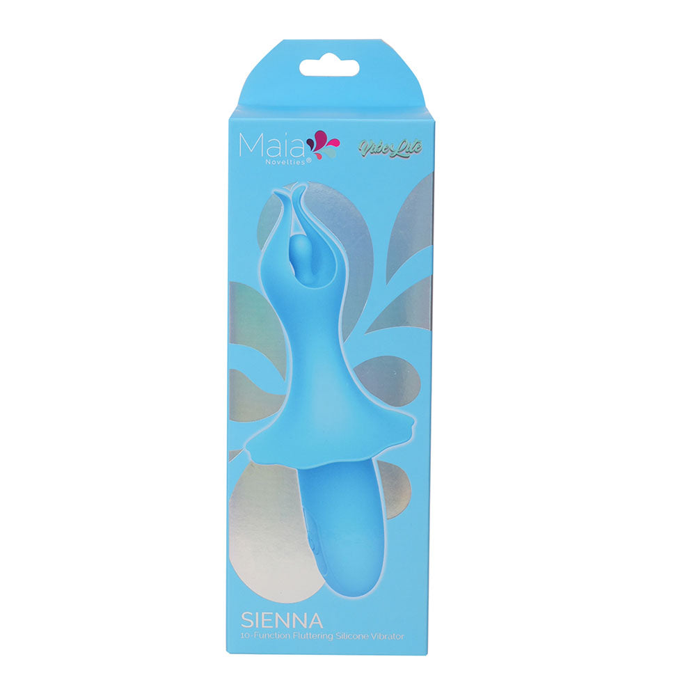 Maia SIENNA 15.2 cm USB Rechargeable Fluttering Bullet - BLUE