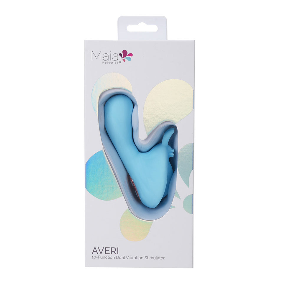 Maia AVERI USB Rechargeable Clit Tickling Vibrator - BLUE