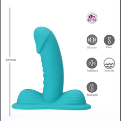 Maia OAKLEY - Blue - Blue USB Rechargeable Grinder Pad with 14 cm Vibrator