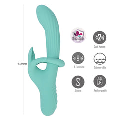 Maia TENLEY - Mint Green 24.1 cm USB Rechargeable Gyrating Rabbit Vibrator
