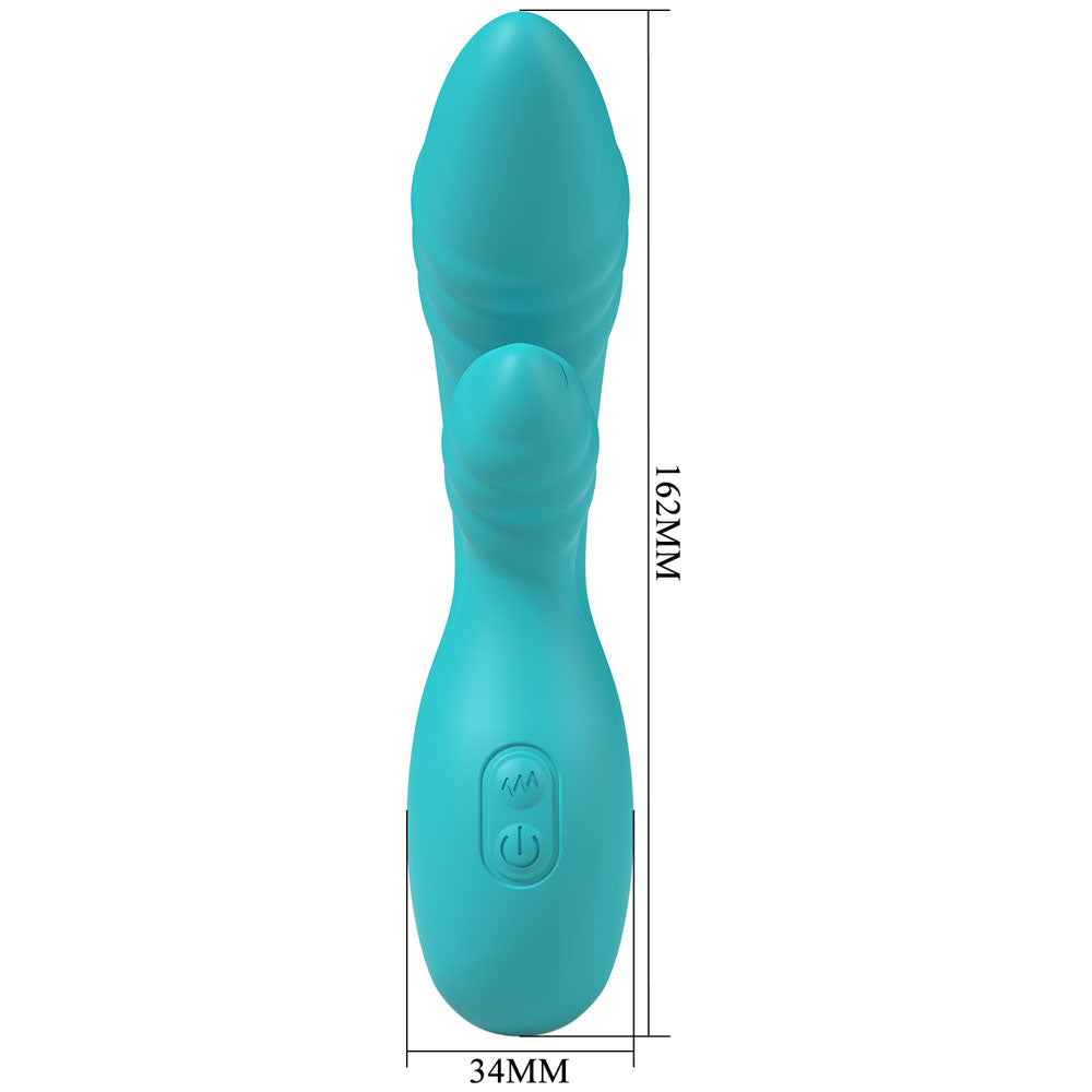 Party Up DALIDA 16.2 cm USB Rabbit Vibrator - Teal