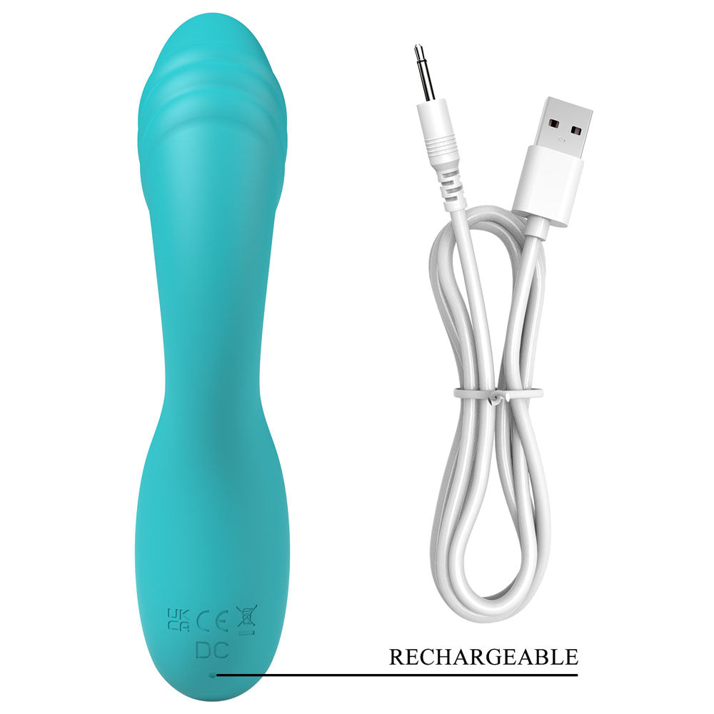 Party Up DALIDA 16.2 cm USB Rabbit Vibrator - Teal