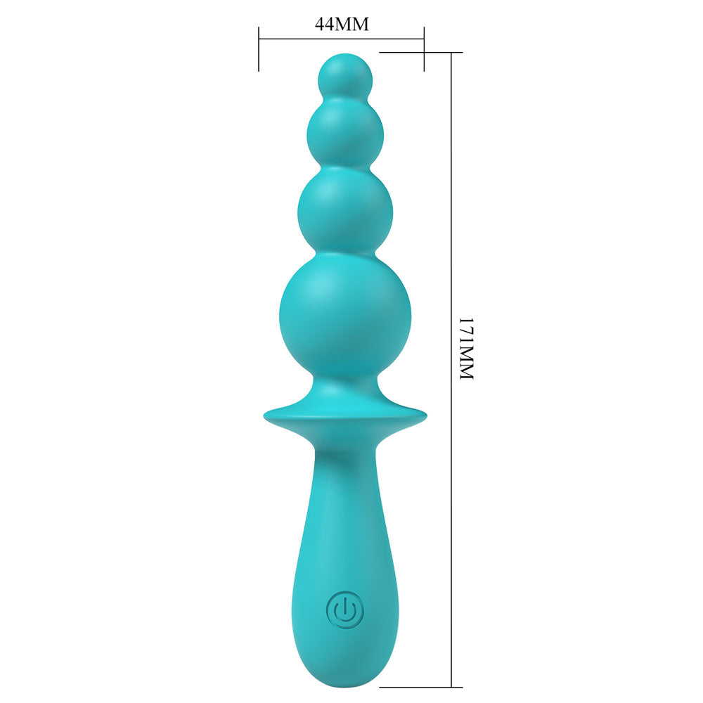 Party Up EVAJ ANE 17.1 cm USB Beaded Vibrator - Teal