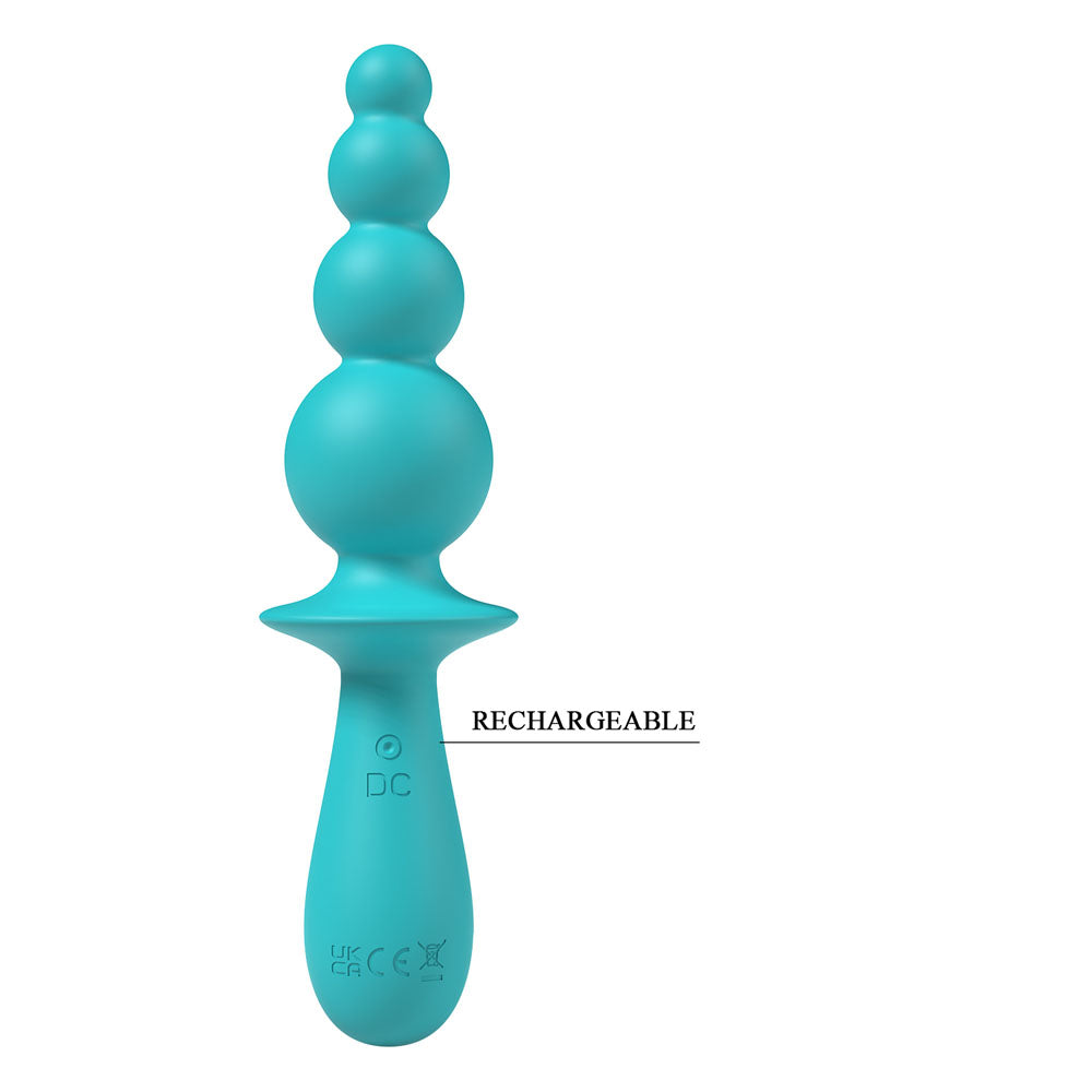 Party Up EVAJ ANE 17.1 cm USB Beaded Vibrator - Teal