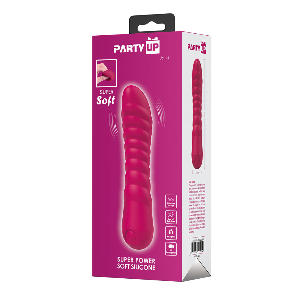 Party Up JAYLEI 14.6 cm USB Vibrator - Pink