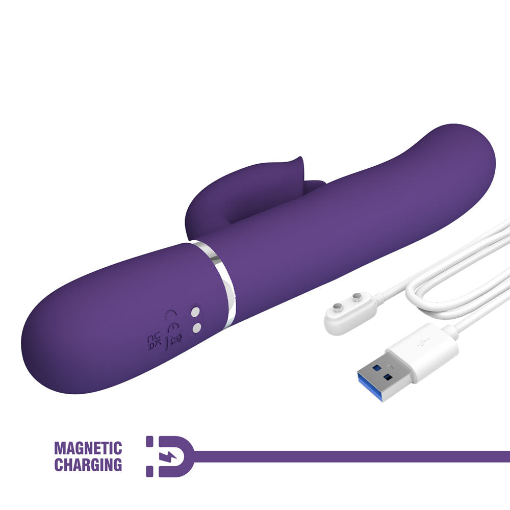 Party Up ALAN 22.8 cm Vibe with Clit Licking Stimulator and Thumping Shaft