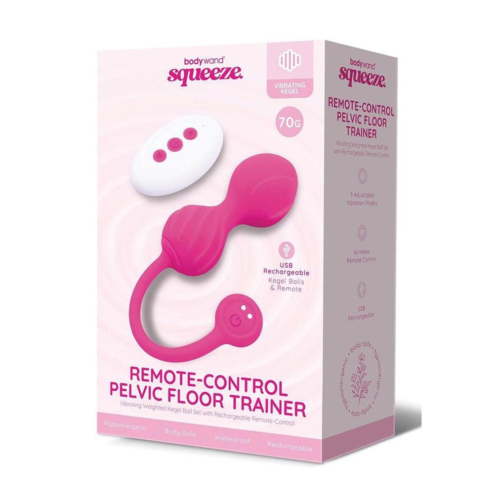 Bodywand Squeeze Pro Kegel Duo Balls - 70 grams Pink with Remote