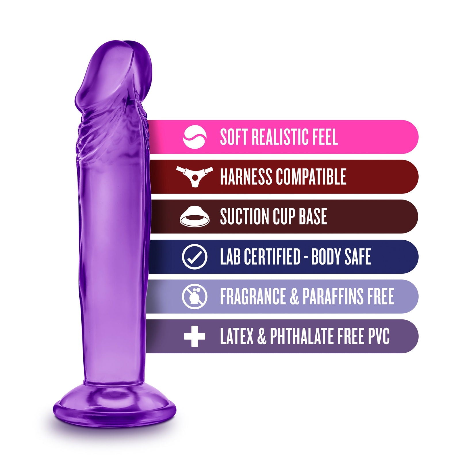 B Yours Sweet N Small 6in - Purple - Shhh...