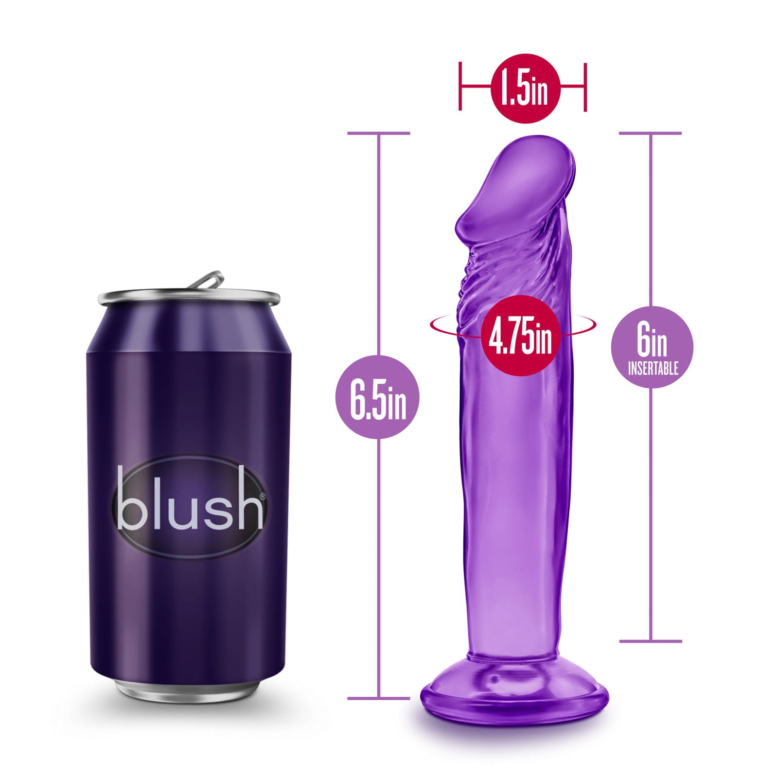 B Yours Sweet N Small 6in - Purple - Shhh...