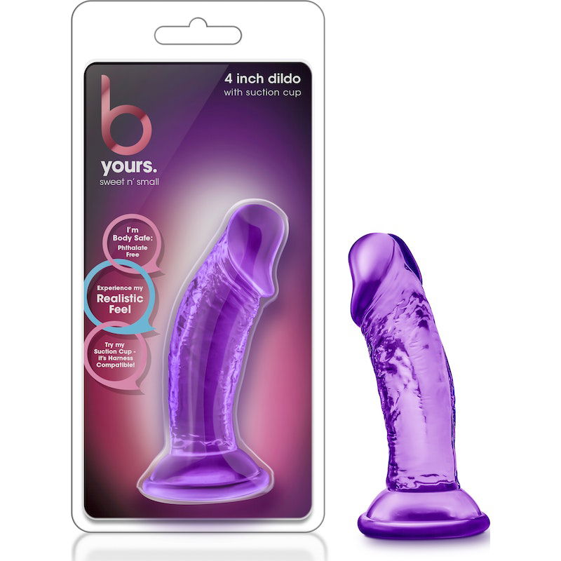 B Yours Sweet N Small Dildo with Suction Cup 10cm - Purple - Shhh...