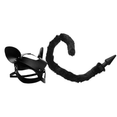 Bad Kitten leather mask AND anal plug tail - Shhh...