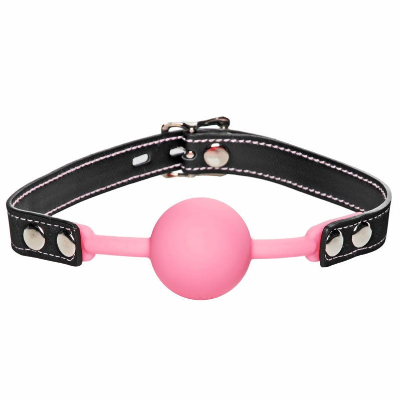 Ball Gag Silicone - Glow in the Dark - Pink & Black solid - Shhh...
