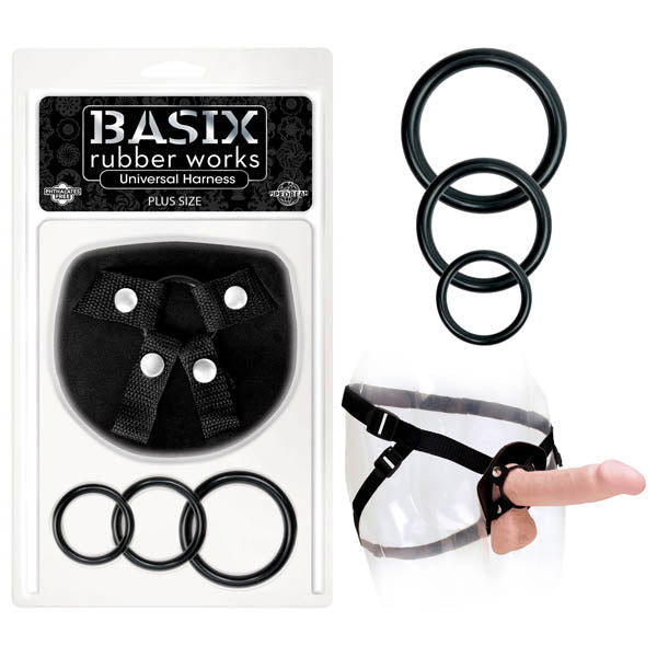 Basix Rubber Works Universal Harness - Plus Size -  Plus-Size Strap-On Harness (No Probe Included) - Shhh...