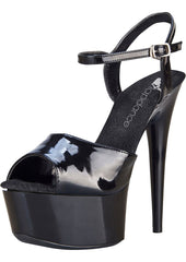 Black Platform Sandal With Quick Release Strap 6in Heel Size AU 8 - Shhh...
