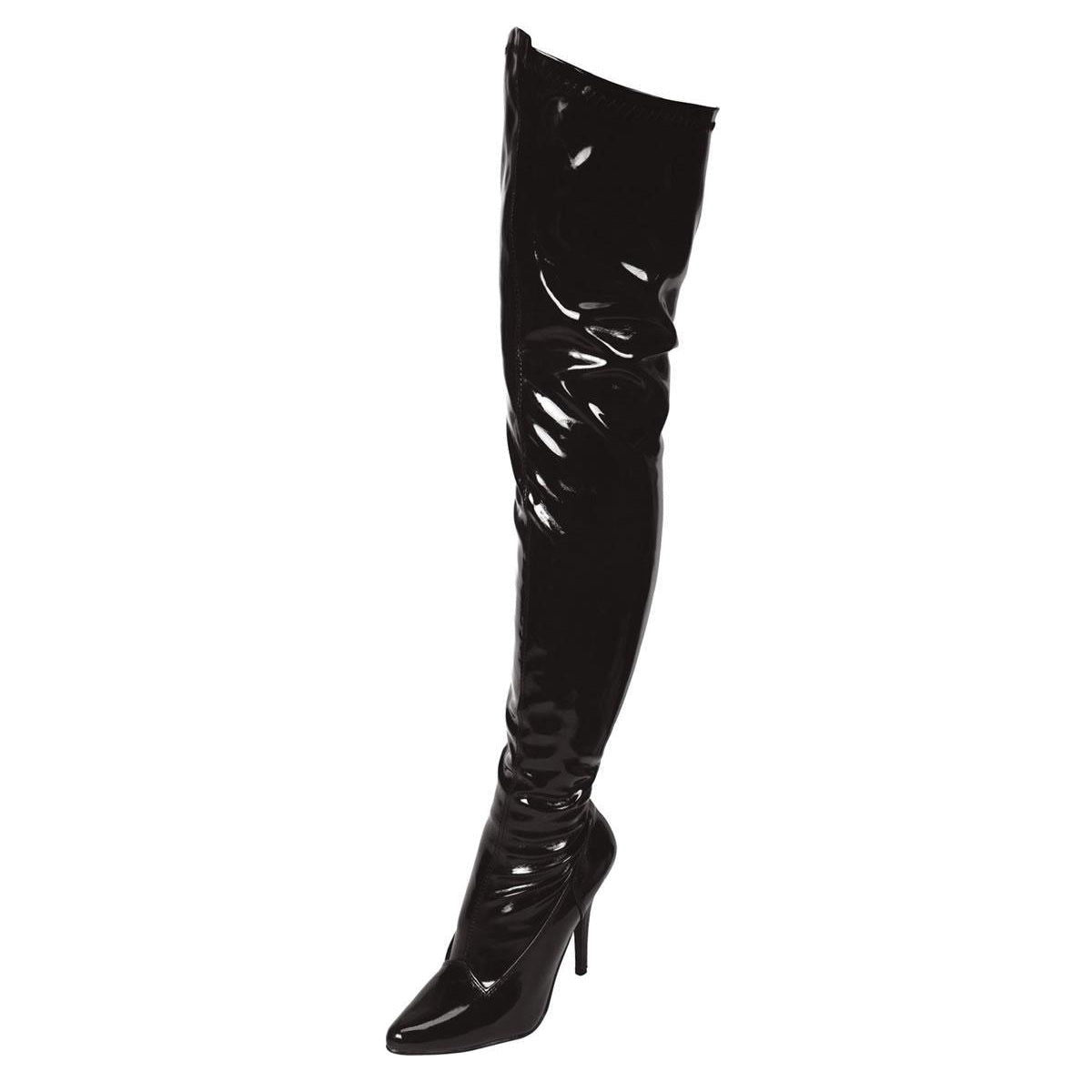 Black Pointed Toe Thigh High Boot 5in Heel Size AU 8 - Shhh...