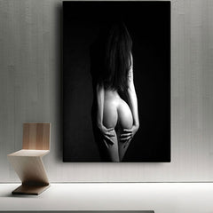 Black and White Nude Woman. Glamour photography printed on canvas - Shhh...