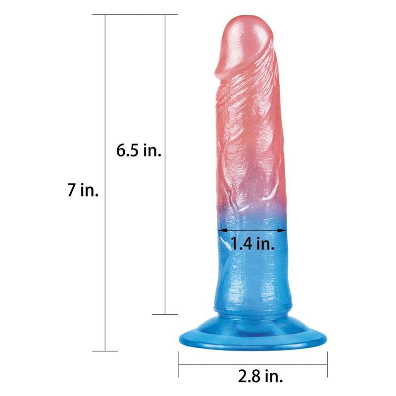 Dazzle Studs Dildo 7in Pink/Blue - Shhh...