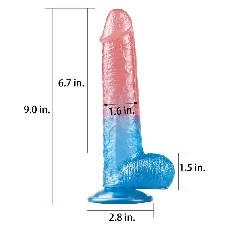 Dazzle Studs Dildo 9in Pink/Blue - Shhh...