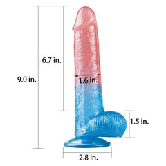 Dazzle Studs Dildo 9in Pink/Blue - Shhh...
