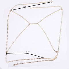 Body chain women's Rhinestone body bra harness gold or silver - Shhh...