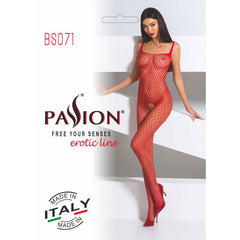 Bodystocking BS071 Red - One Size fits most - Shhh...