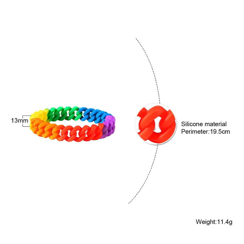 Bracelet LGBT Pride Unisex silicone rainbow bracelet - 5 variants - Shhh...
