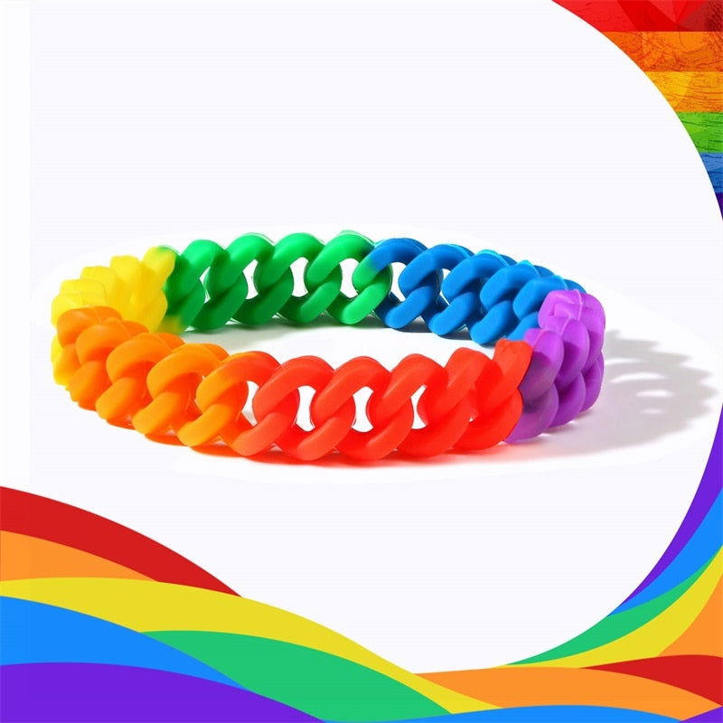 Bracelet LGBT Pride Unisex silicone rainbow bracelet - 5 variants - Shhh...