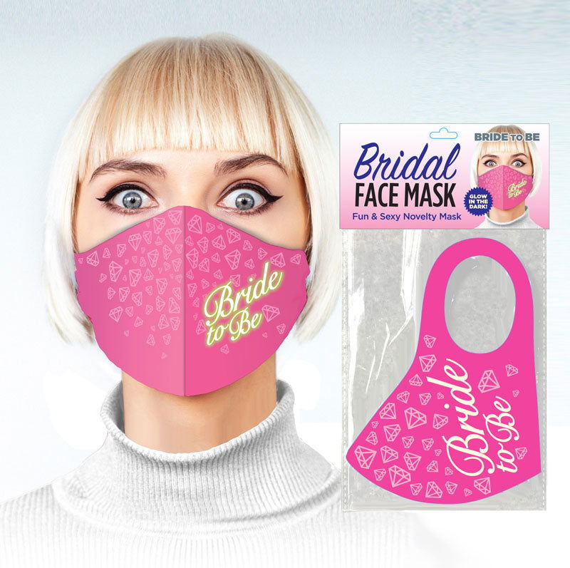 Bridal Face Mask - Bride To Be - Glow  Novelty Mask - Shhh...