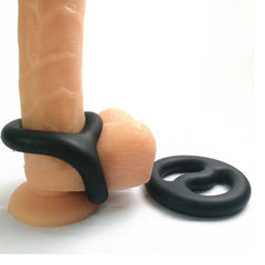 Brutus Yin Yang Silicone Cock and Ball Duo Ring - Shhh...