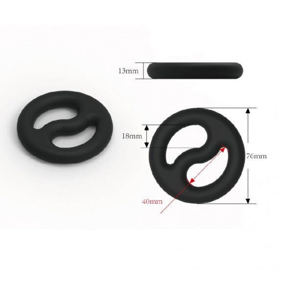 Brutus Yin Yang Silicone Cock and Ball Duo Ring - Shhh...