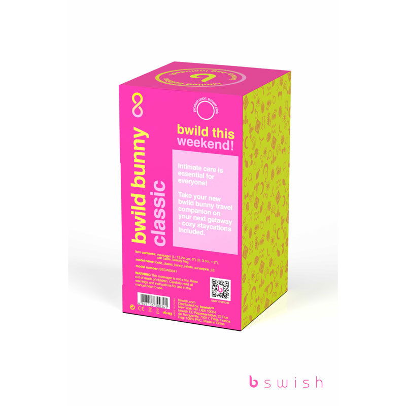 Bwild Classic Bunny Infinite Limited Edition - Sunset 15.2 cm USB Rechargeable Rabbit Vibrator with Limited Edition Storage Case - Shhh...