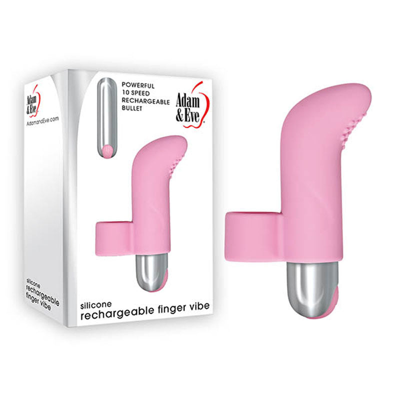 Adam & Eve Silicone Rechargeable Finger Vibe - Pink
