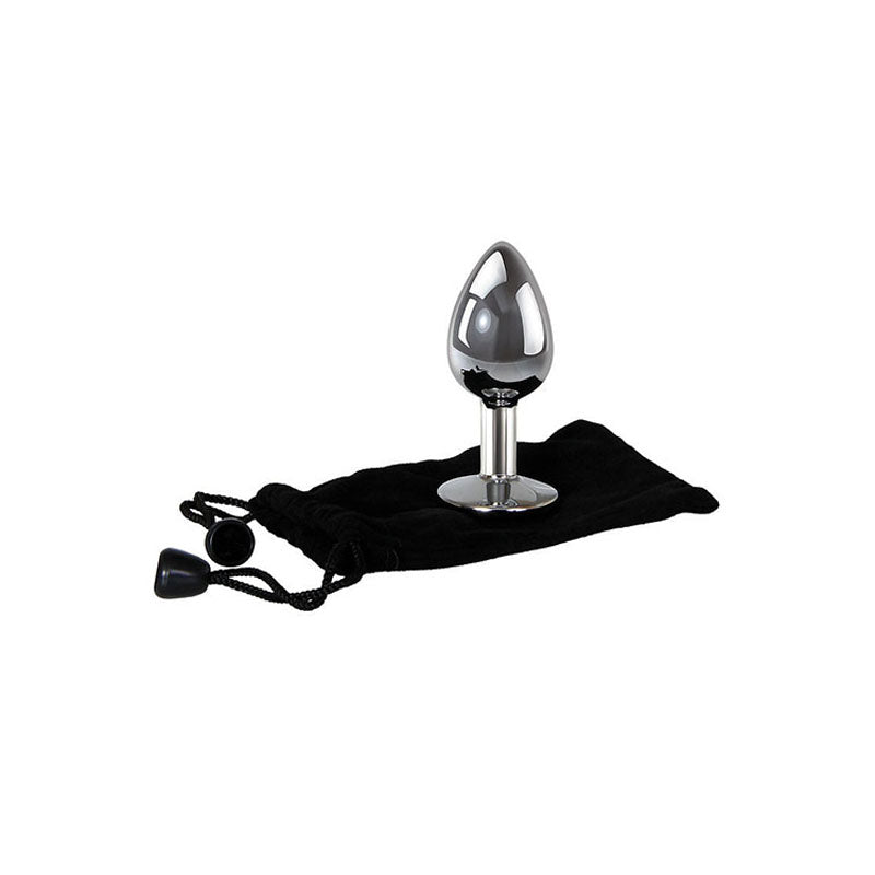 Adam & Eve Metal Anal Plug with Clear Gem - Medium