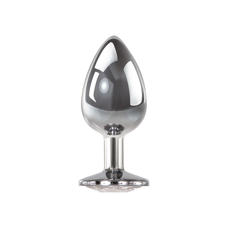Adam & Eve Metal Anal Plug with Clear Gem  - Large