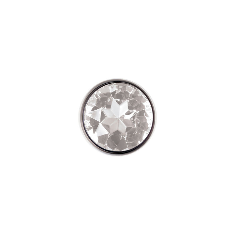 Adam & Eve Metal Anal Plug with Clear Gem  - Large