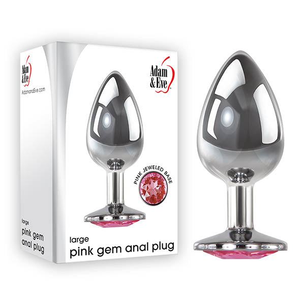 Adam & Eve Pink Gem Metal Anal Plug - Large