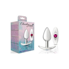 Cheeky Charms Silver Anchor Butt Plug  w Clear and Pink Jewel Kit - Shhh...