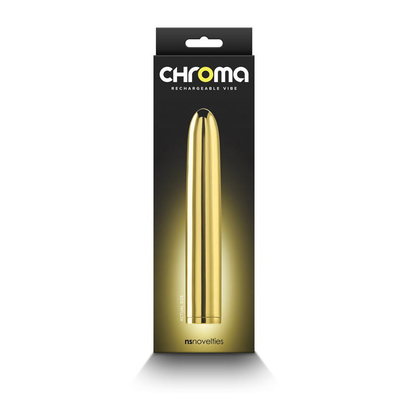 Chroma 17 cm USB Rechargeable Smooth Basic Vibrator - Gold - Shhh...