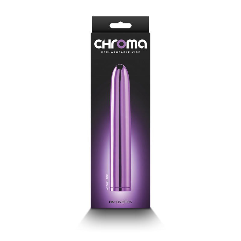 Chroma 17 cm USB Rechargeable Smooth Basic Vibrator - Metallic Purple - Shhh...