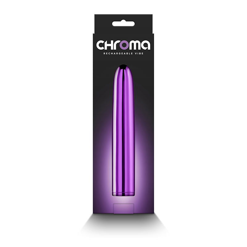 Chroma 17 cm USB Rechargeable Smooth Basic Vibrator - Metallic Purple - Shhh...