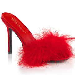 Classique 01F Slipper with 4 inch heel - Red - Shhh...