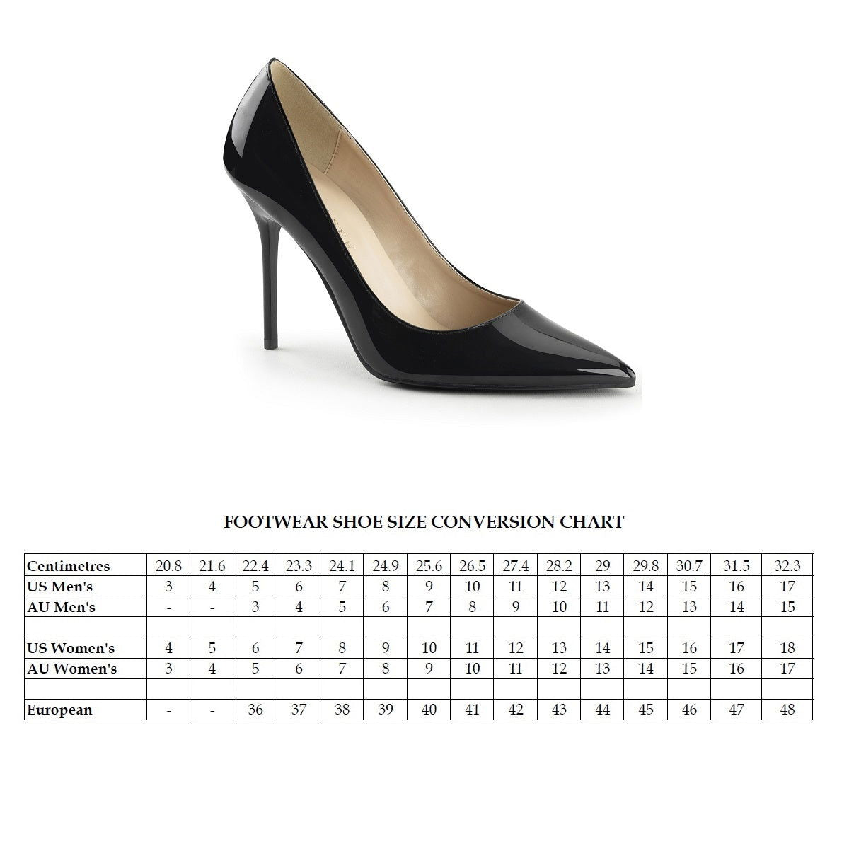 Classique 20 Pump with 4 inch heel - Black Patent - Shhh...