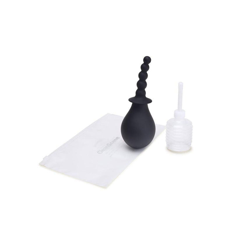 CleanScene 4 Piece Soft Squeeze Beaded Anal Douche Set with Flared Base - Shhh...