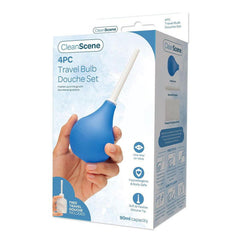 CleanScene 4 Piece Travel Bulb Douche Set - Blue - Shhh...