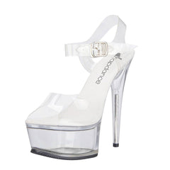 Clear Platform Sandal With Quick Release Strap 6in Heel Size AU 8 - Shhh...