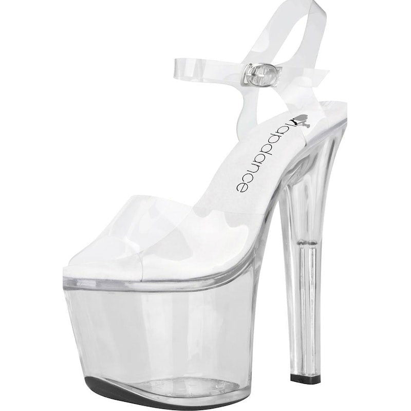 Clear Platform Sandal With Quick Release Strap 7in Heel Size AU 8 - Shhh...