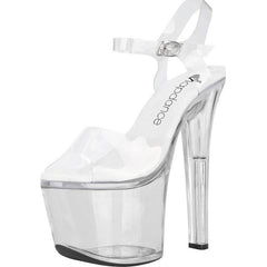 Clear Platform Sandal With Quick Release Strap 7in Heel Size AU 8 - Shhh...