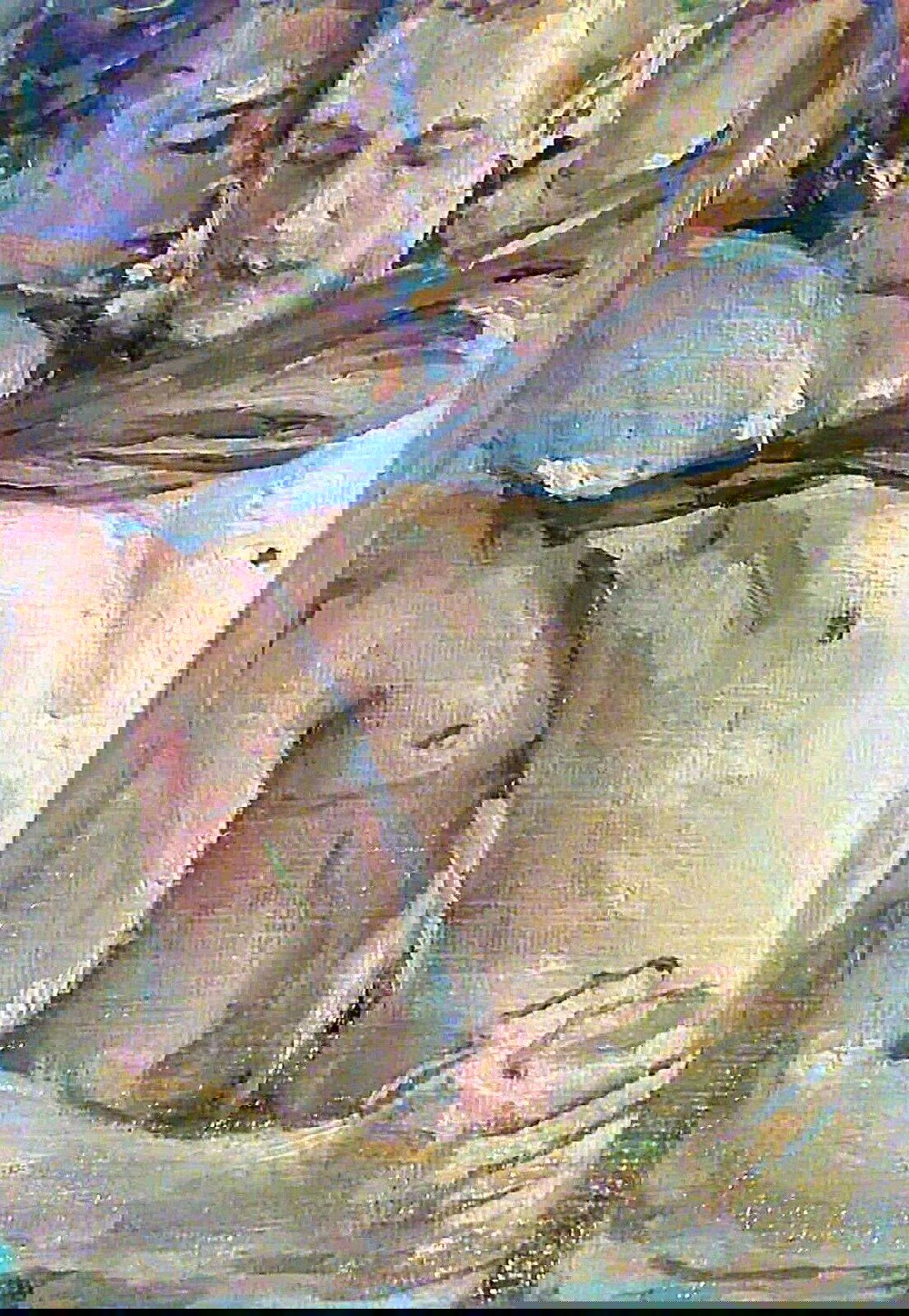 Close. Oil painting printed on canvas - Shhh...